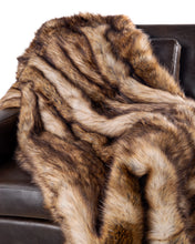 Load image into Gallery viewer, Red Wolf Faux Fur Throw