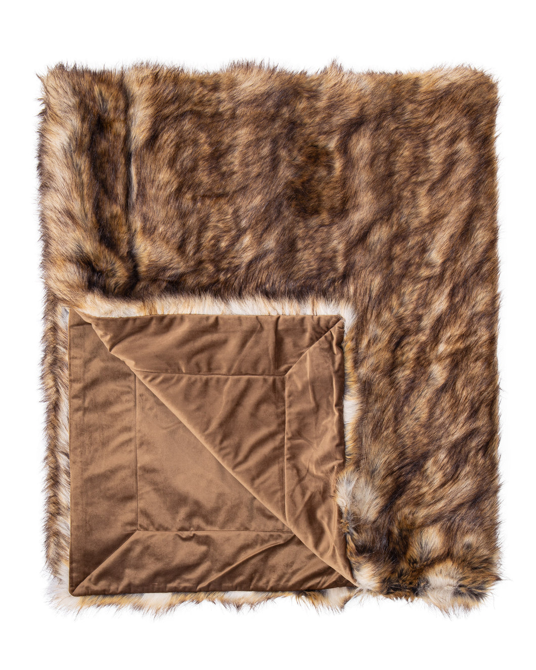 Red Wolf Faux Fur Throw