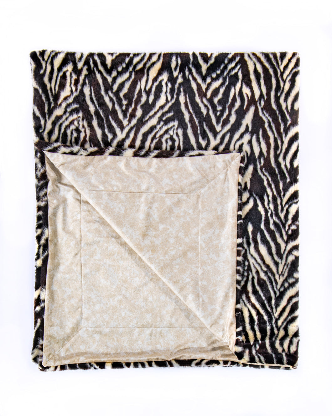 Zebra Faux Fur Throw